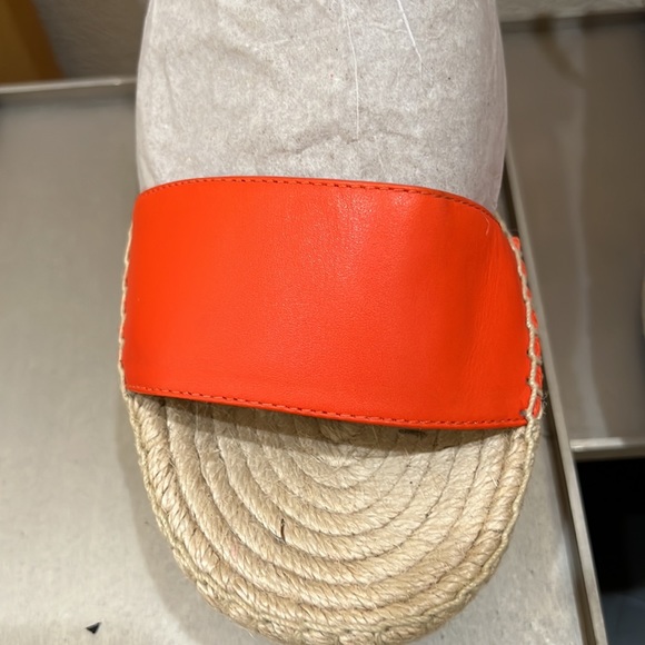 J. CREW Espadrille Leather Red Platform Wedges Rare Size 12! - Picture 3 of 6